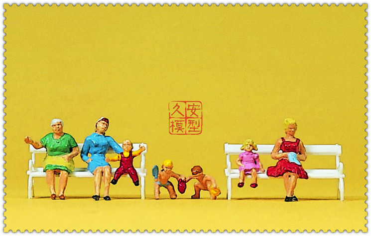 久安铁道 仿真人物 微缩小人 1:87 preiser 10051 年轻妈妈和小孩