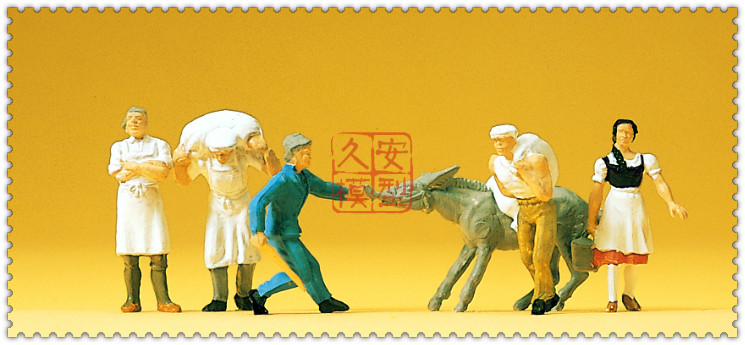 久安铁道 仿真人物 微缩小人 1:87 PREISER 14129 在磨坊