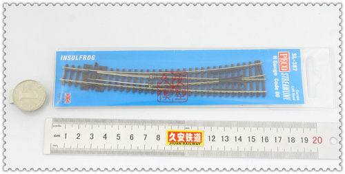 PECO 专业火车模型轨道 N比例1:160 CODE80 SL-387 大号左弯岔
