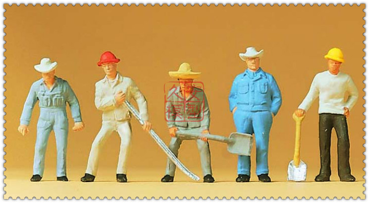 久安铁道 仿真人物 微缩小人 1:87 PREISER 14017 辛勤的铁道工