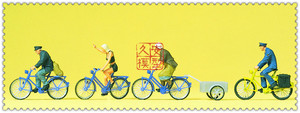 久安铁道 仿真人物 微缩小人 1:87 PREISER 10507 骑车人