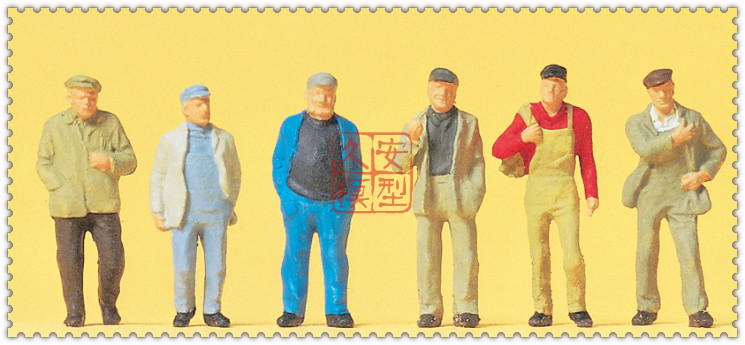 久安铁道 仿真人物 微缩小人 1:87 PREISER 14087 步行的工人们