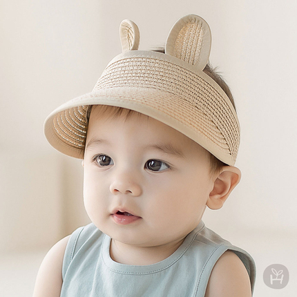 韩国婴儿帽子夏季薄款儿童防晒帽宝宝遮阳草帽空顶鸭舌帽男童女童
