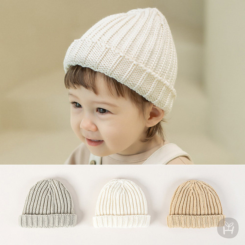 韩国男女宝宝毛线帽春秋款婴儿童毛线春季帽子针织套头帽男童女童