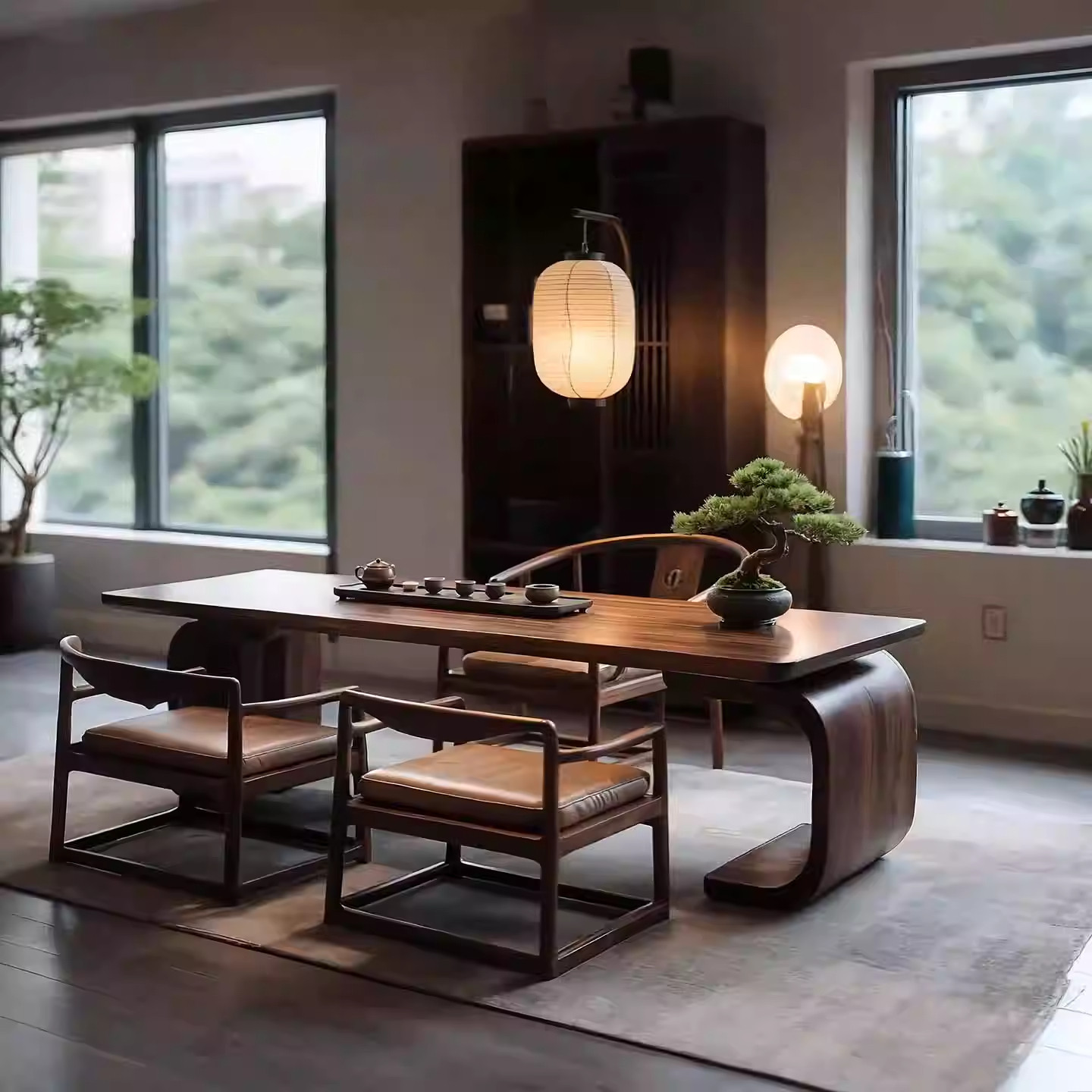 黑胡桃白蜡木实木中式茶桌椅简约实木桌新中式茶台办公室酒店民宿,住宅家具,家用茶台/茶桌,淘宝优惠券,粉丝福利购,淘宝优惠卷