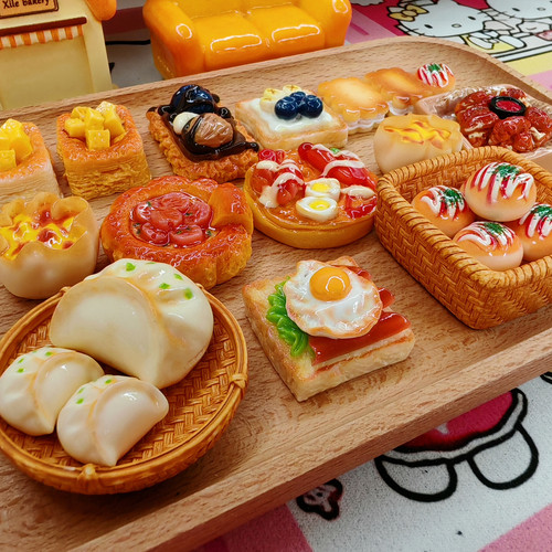 diy树脂食玩面包牌饺子蛋糕奶油胶装饰钥匙扣挂件材料娃屋过家家