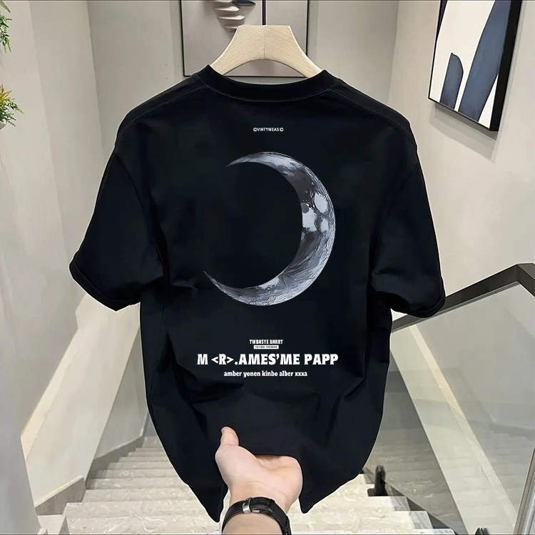 休闲高档男士短袖t恤夏季港风新款简约半袖纯棉体恤宽松百搭上衣T