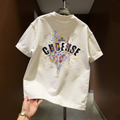休闲百搭圆领半袖 美式 春夏时尚 宽松潮流痞帅韩版 潮牌短袖 T恤男士