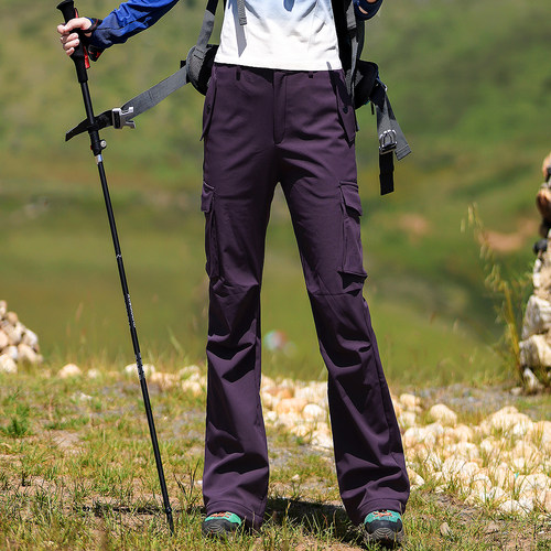 雪丘岛户外秋冬新品微喇软壳裤女