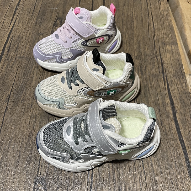 夏款儿童运动鞋纽扣时尚休闲超轻