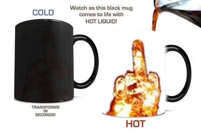 Middle Finger中指感温变色杯子陶瓷咖啡马克杯茶水杯生日礼物Mug