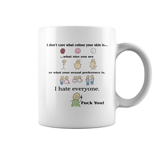 I Hate Everyone趣味卡通陶瓷咖啡马克杯子大容量茶水杯生日礼物