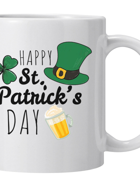 圣帕特里克绿帽节礼物陶瓷茶咖啡马克杯子Happy St Patrick's Day