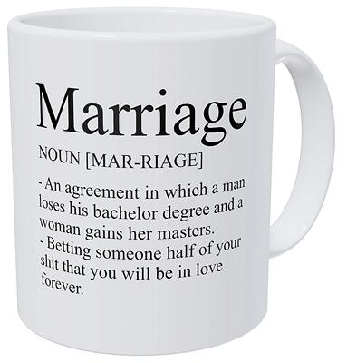 Marriage Definition结婚姻定义陶瓷咖啡马克杯子茶水纪念日礼物