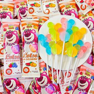 迪士尼双味棒棒糖正版 授权草莓熊儿童小零食品节日礼物喜糖果批发