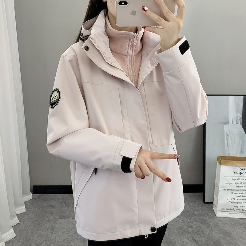 户外冲锋衣外套女款2025秋冬新款三合一可拆卸小个子防风防水风衣