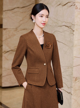 小香风西装套裙女2025新款羊毛