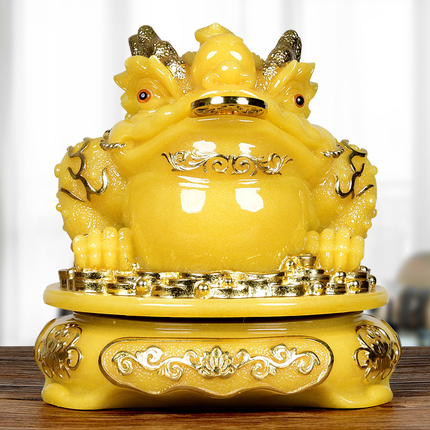 Golden Toad Bring in Wealth and Treasure Ornament Jade Toad Company Office High-End Cashier Decoration Golden Cicada Shop Opening