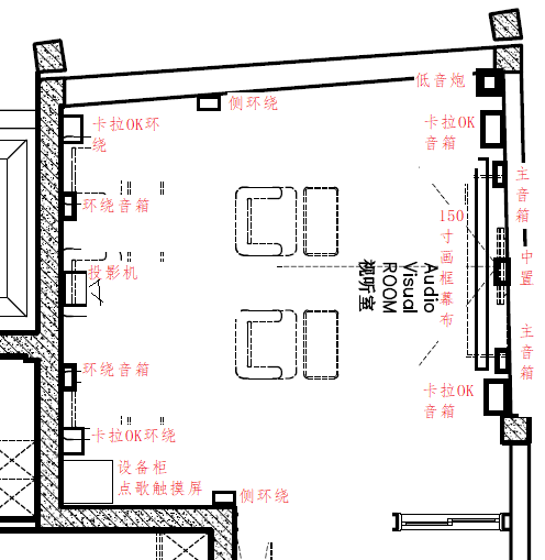 家庭影院设计布局图线材投影音响设备采购推荐评估声学装修咨询