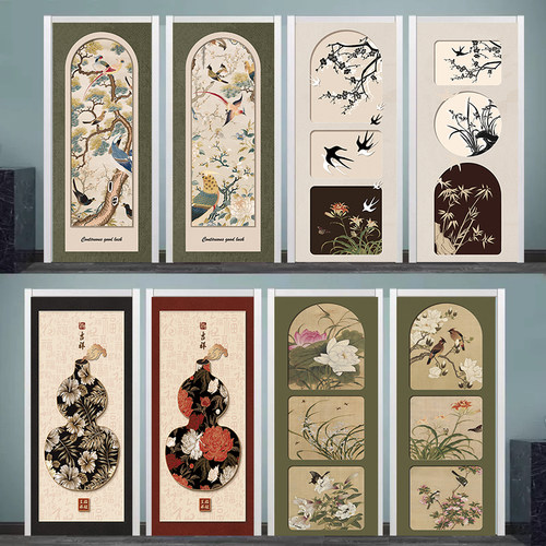 复古门贴纸木门翻新自粘玻璃门衣柜木门加厚定制卧室创意防水门贴