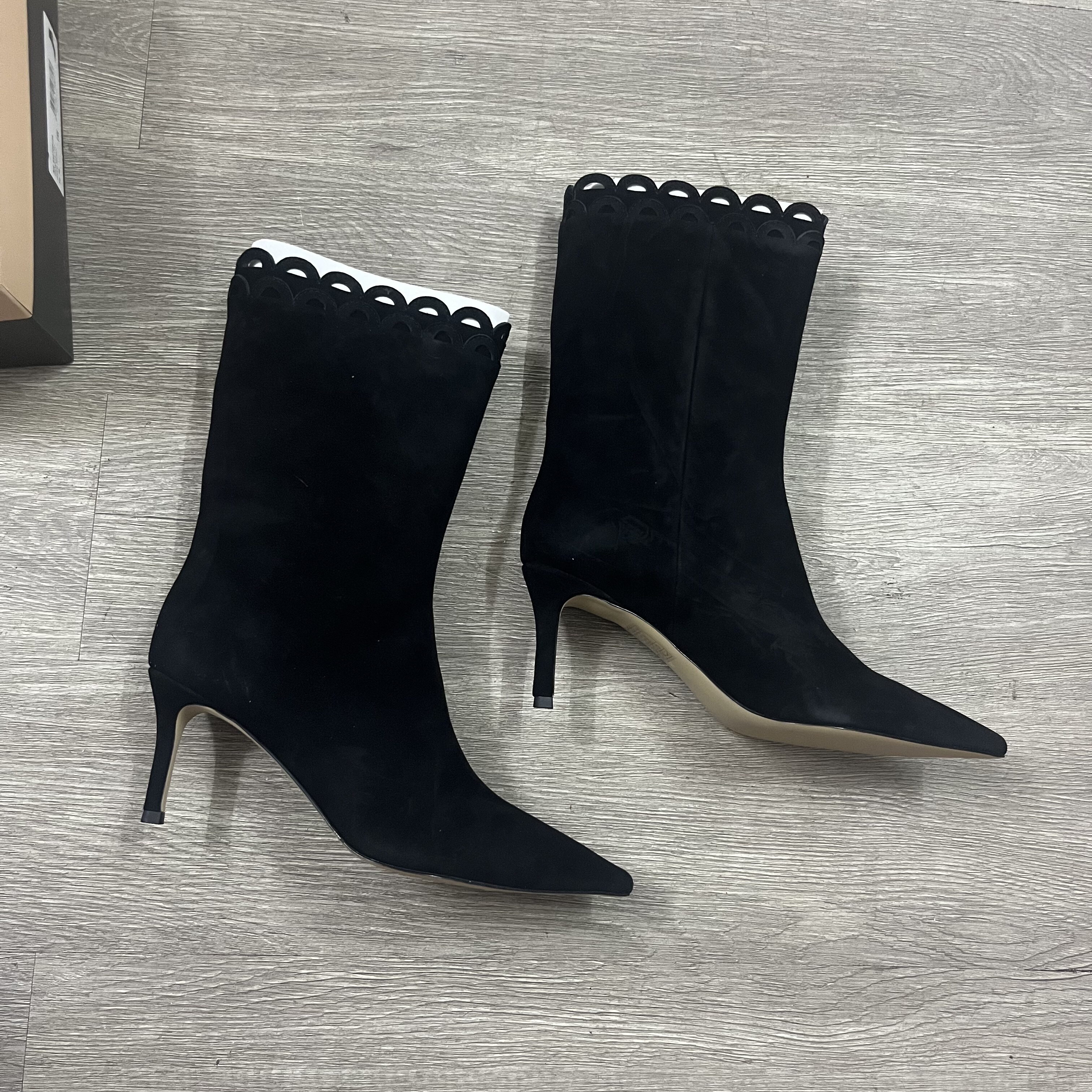 外贸出口原单女鞋牛皮高跟鞋女细跟高跟鞋靴39