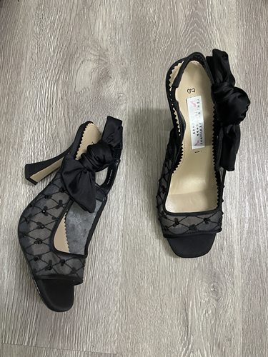 孤品   外贸原单   鱼嘴网纱透气蝴蝶结高品质高跟女凉鞋37码