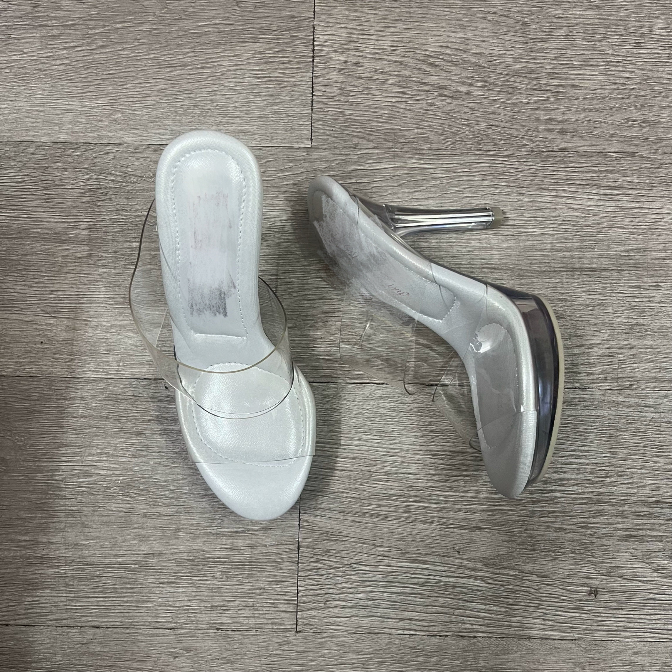 孤品 外贸原单尾单 透明pvc粗跟性感凉鞋女凉鞋拖鞋 12cm 35-37