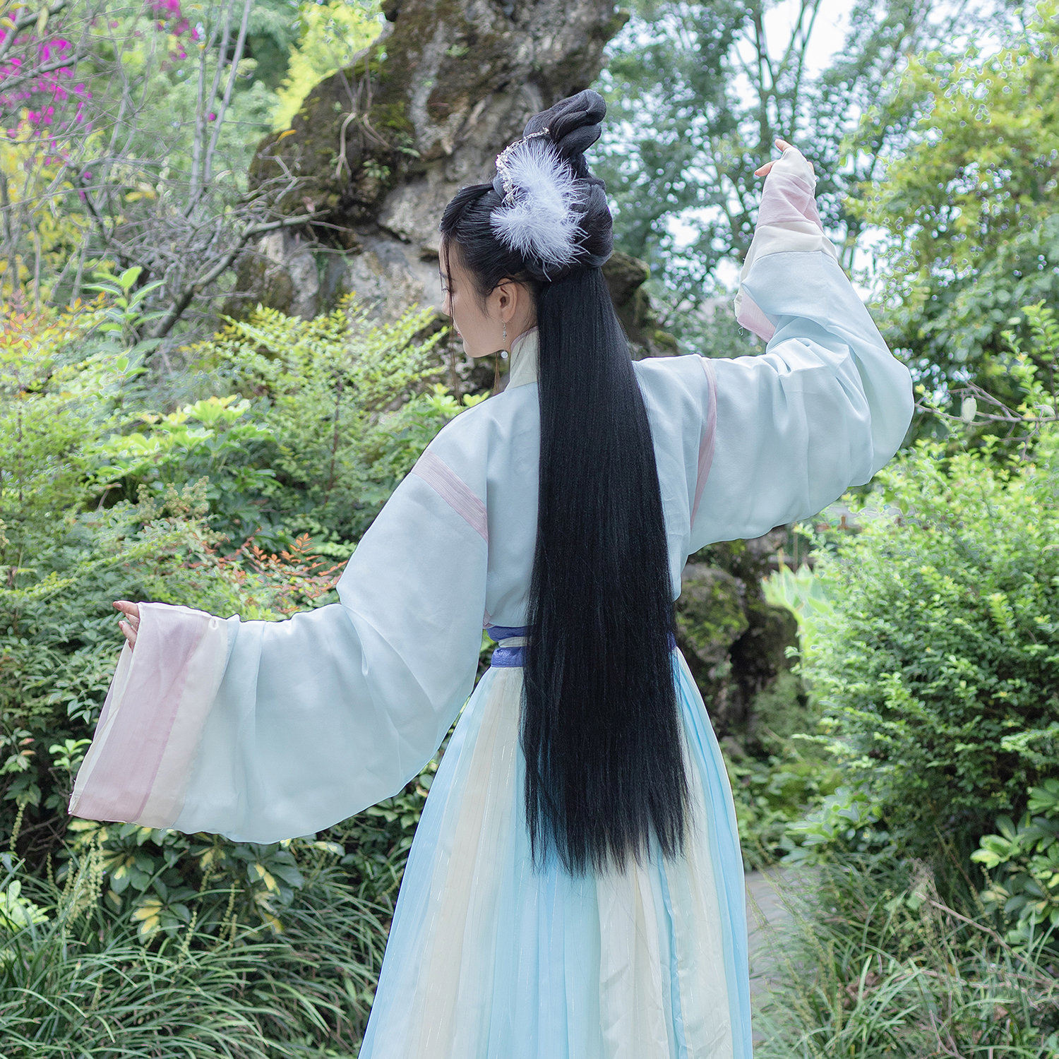 汉服汉服古风百搭高温丝假发片