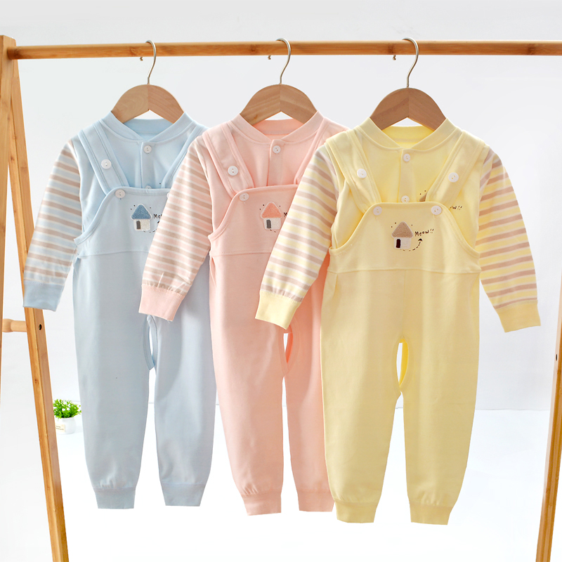 嬰兒春秋季純棉開衫護肚褲