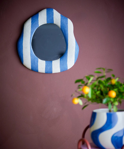 Bloomingville 海洋条纹壁挂镜子 Travis wall mirror 39.5x38.5