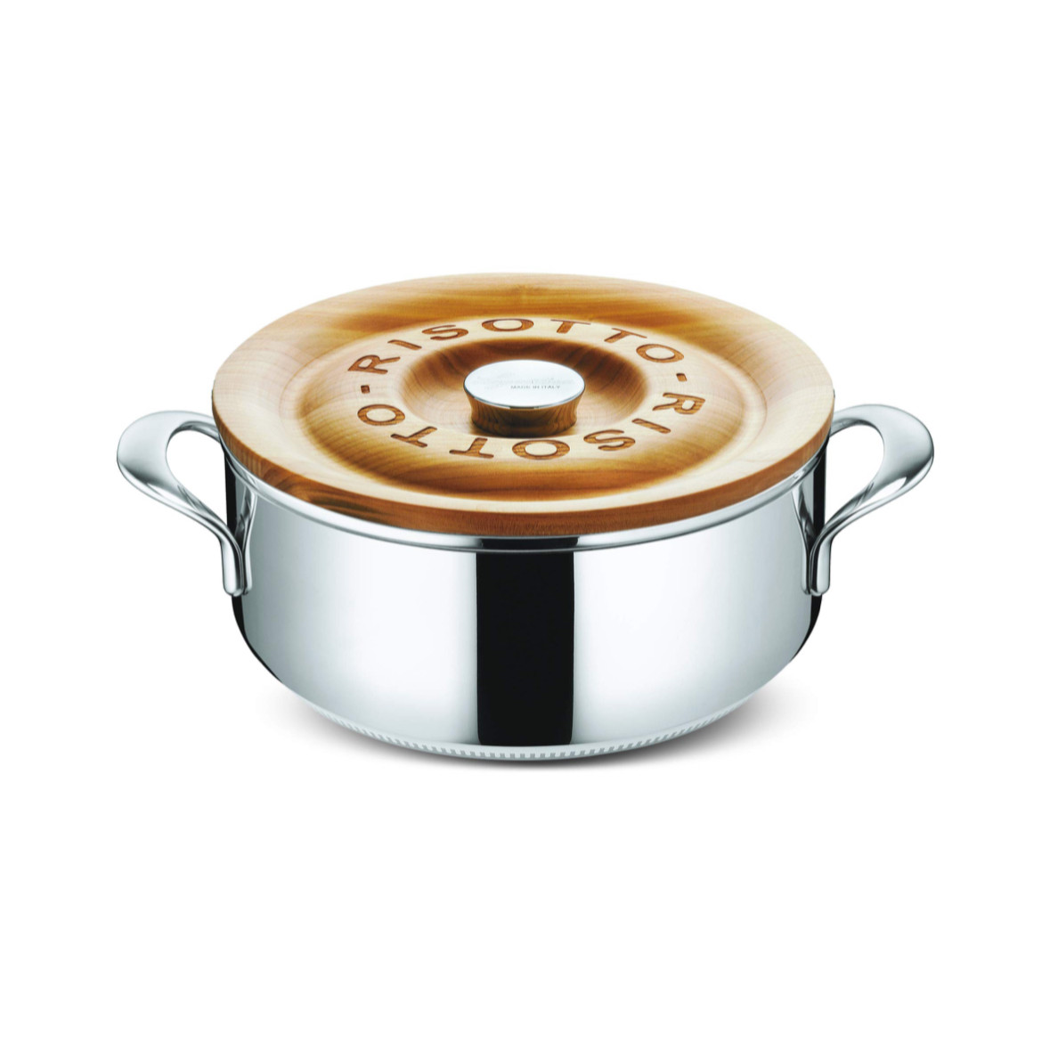 Lagostina 拉歌蒂尼 Papatrio樱桃木不锈钢炖锅24cm5层平底煮锅z
