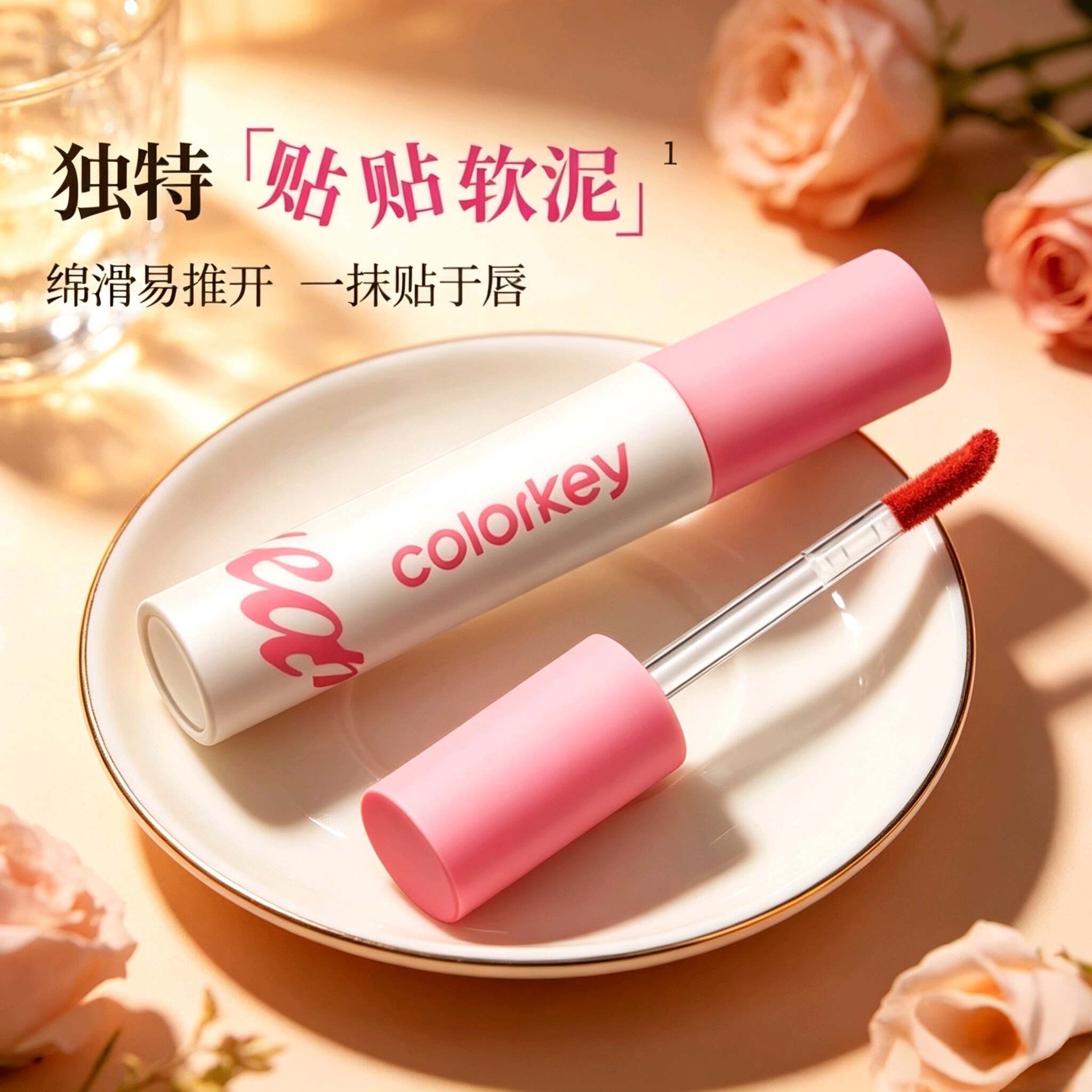 R608珂拉琪奶绒唇泥cb12绒面哑光唇釉不易沾杯小样口红Colorkey