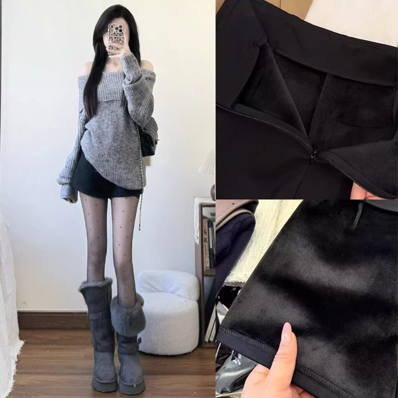 加绒外穿热裤辣妹风简约显瘦休闲打底靴裤黑色高腰紧身短裤女秋冬,女装/女士精品,休闲裤,淘宝优惠券,粉丝福利购,淘宝优惠卷