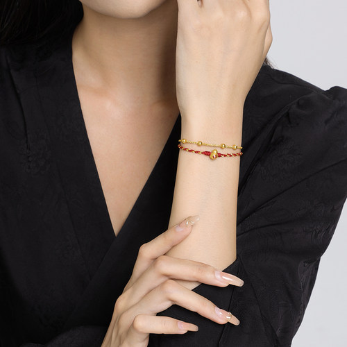 周大生足金貔貅元宝手绳