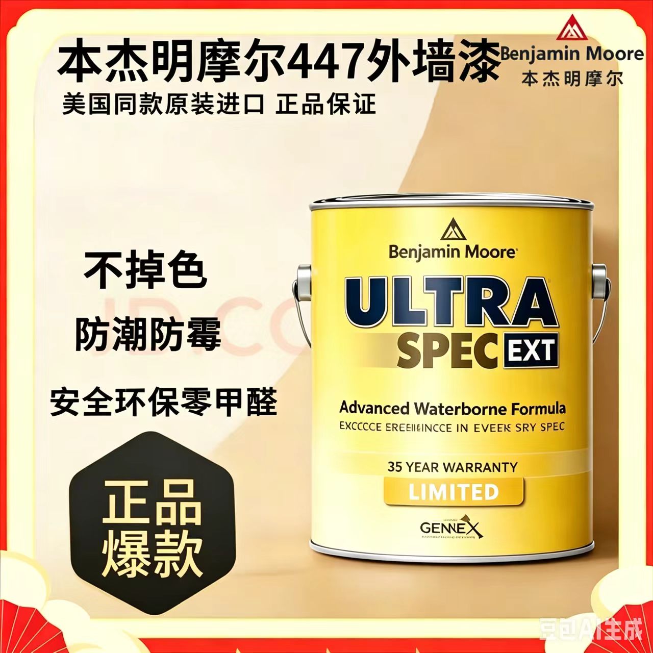 本杰明摩尔涂料BenjaminMoore外墙漆447系列阳台专用改色乳胶漆