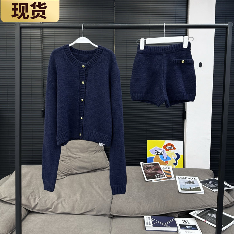 现货//VC又见巴黎 C*hloe羊毛开衫短裤套装2024秋季新款