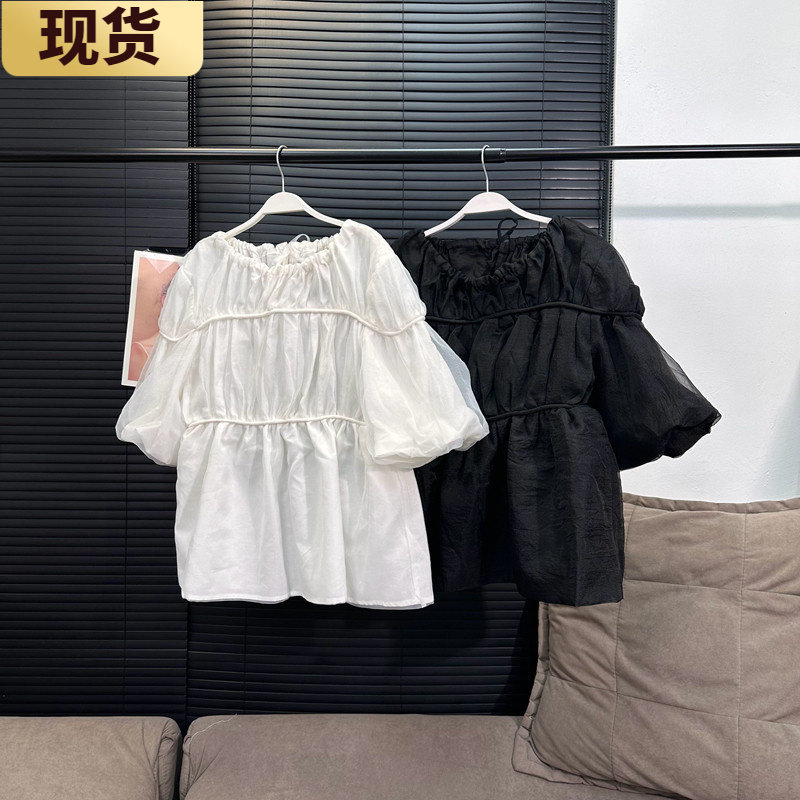 现货/MONA回头率和你的距离不过是这件衬衣而已 洋气衬衫女设计感