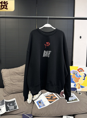 现货/VC时髦不费力的红玫瑰黑卫衣 RT251040