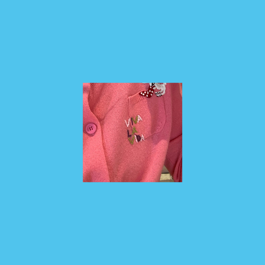 章章10/31 康赛妮30羊绒70羊毛重工纯手绣针织开衫