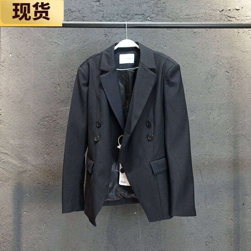 【现货】VC妞穿了一个春节的英气黑西装别致剪裁显瘦外套