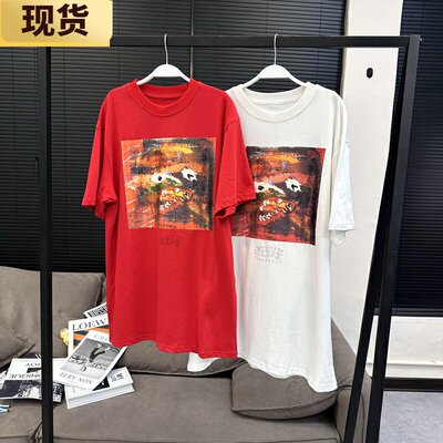 【现货】MONA网红t恤女ins火中长款夏季新印花宽松百搭显瘦短袖