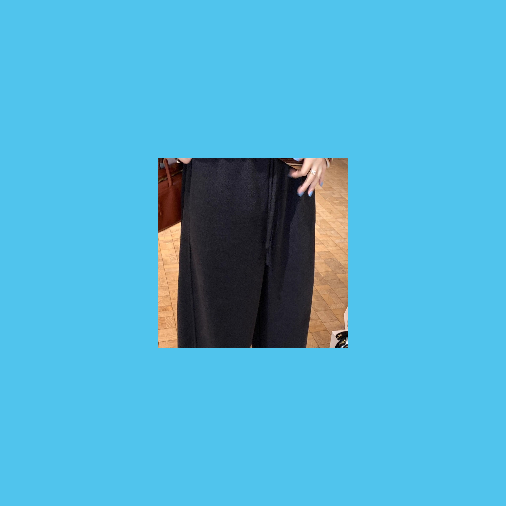 章章 11/27 密垂抗皱羊毛立体分割针织宽松九分气球裤