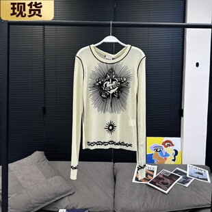 【现货】章章/超绝的纸片人植绒网纱时髦显瘦打底衫