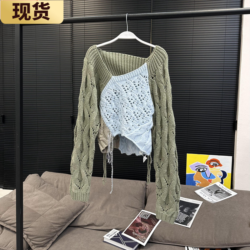 现货VC编绳毛衣2023冬新款