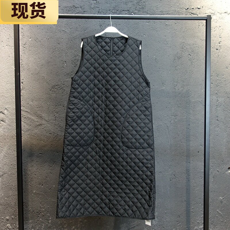 mona加厚小众法式复古菱格背心裙