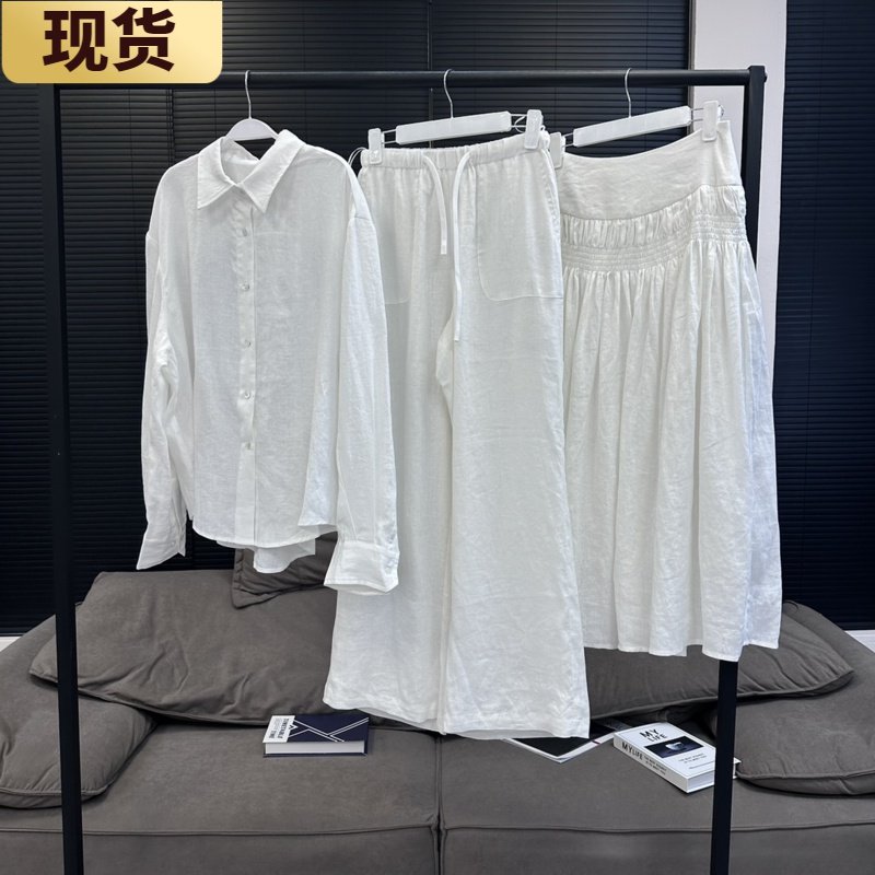 AllWhite亚麻白衬衫