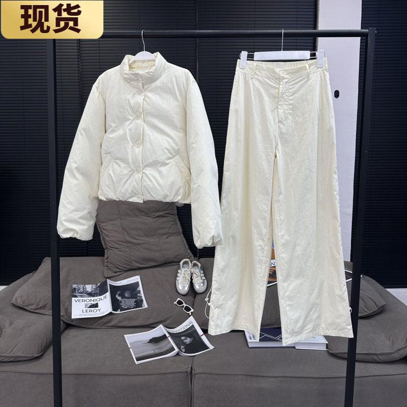 现货//VC松软小面包套装羽绒服&裤腿抽绳休闲裤2024冬季新款