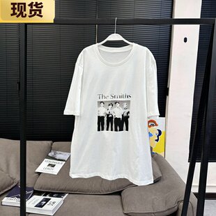 【现货】VC短袖T恤女ins潮夏季百搭复古史密s人头印花白T