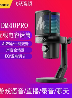 闪克DM40pro无线麦克风电脑手机直播录音降噪变音无线收音usb话筒