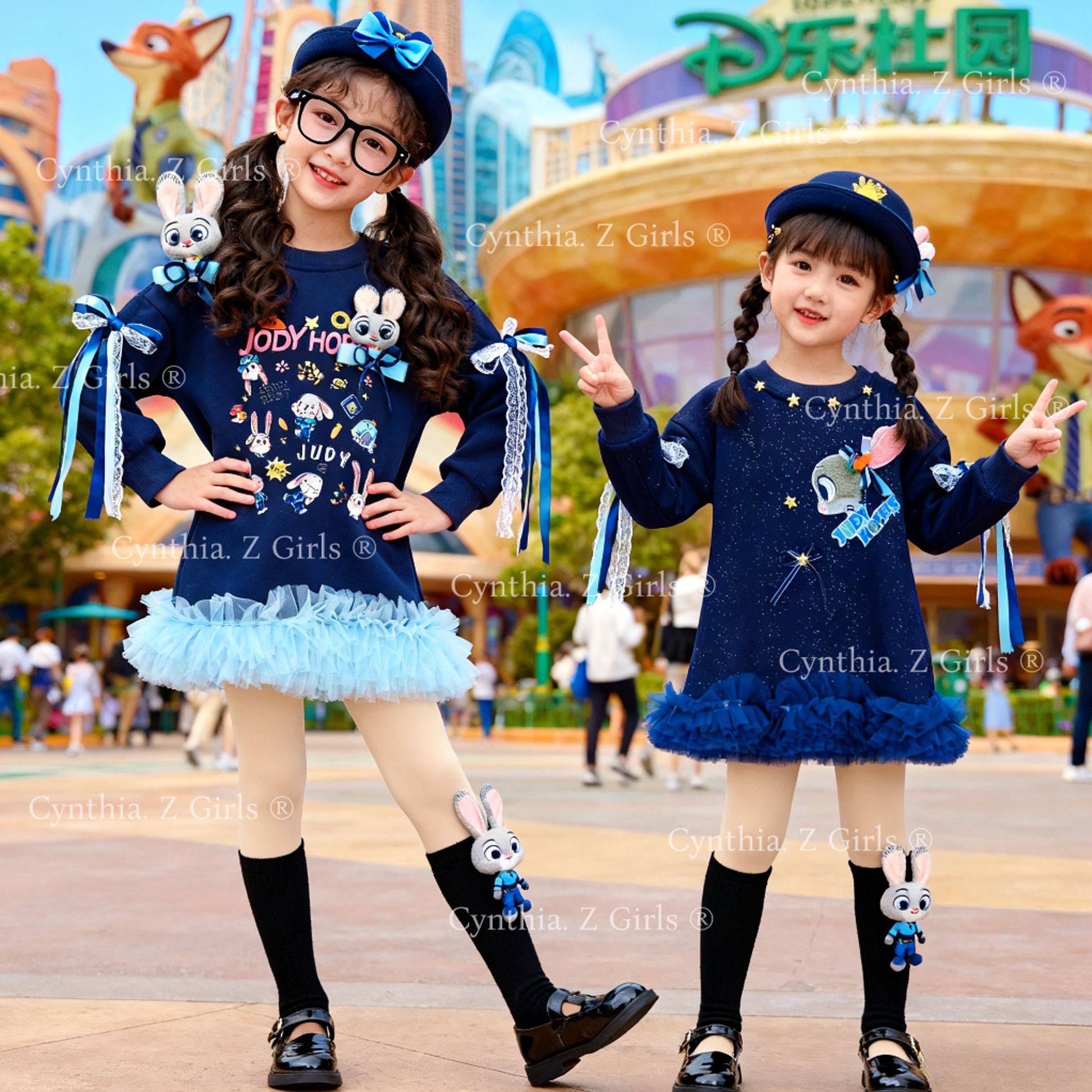 MN女童朱迪警官加绒卫衣裙